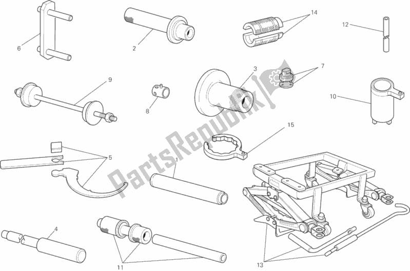 Todas as partes de 01b - Ferramentas De Serviço De Oficina do Ducati Diavel FL 1200 2016